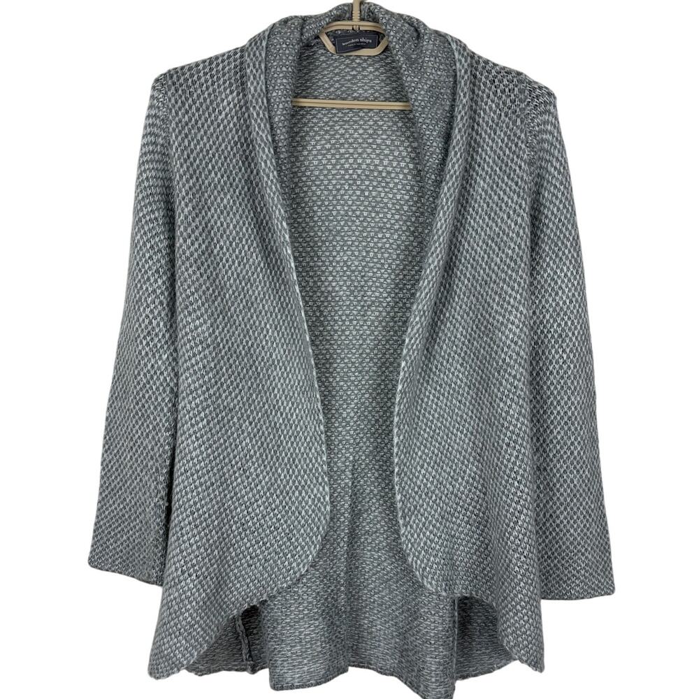 Wooden Ships (Anthropologie) Gray cardigan S/M mohair wool cozy minimalist comfy